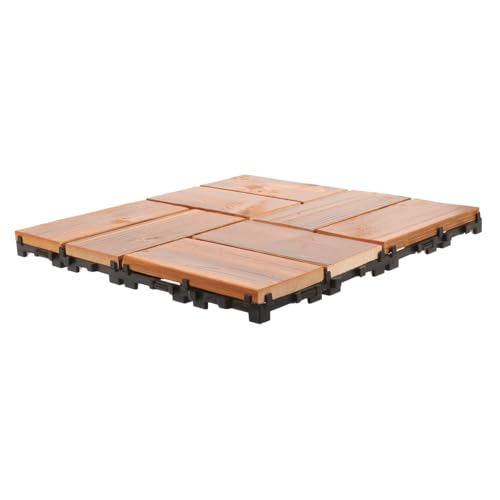 SEWACC Witterungsbeständige Interlocking Terrassenfliesen aus Karbonisiertem Kiefernholz Rutschfeste Outdoor Patio Bodenbeläge Einfache Verlegung für Balkon Garten Terrasse und SEWACC Witterungsbeständige Interlocking Terrassenfliesen aus Karbonisiertem Kiefernholz Rutschfeste Outdoor Patio Bodenbeläge Einfache Verlegung für Balkon Garten Terrasse und von SEWACC