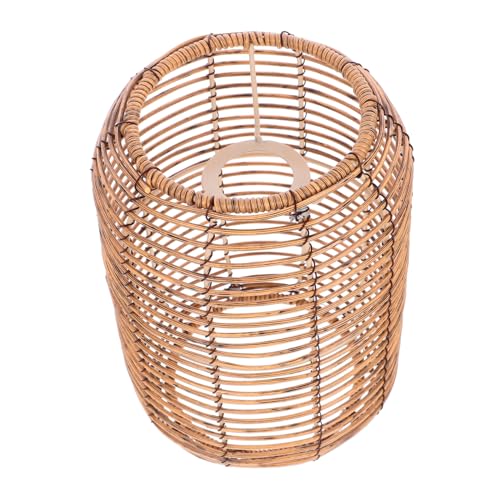 SEWACC Woven Imitation Rattan Lampenschirm Retro Hängelampe Dekorativer Lampenschirm für Esszimmer Wohnzimmer Bauernhaus Öffnung und Wiederverwendbar von SEWACC