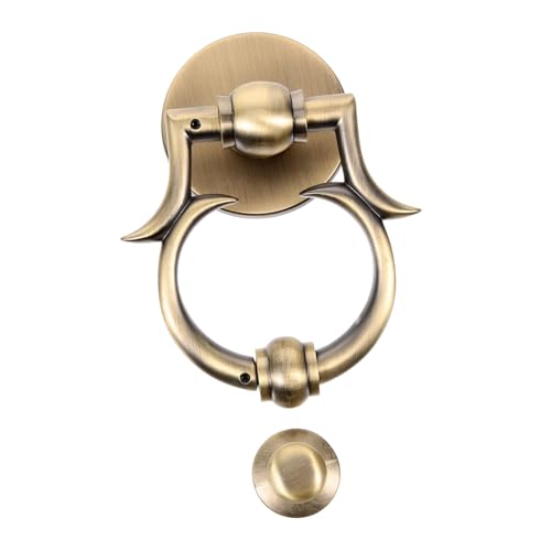 SEWACC Zinklegierung Türklopfer Klassisch Rundes Design Robuster Türbeschlag Haustür Dekoration Eleganter Klingel Ersatz für Sichere Hauseingänge von SEWACC