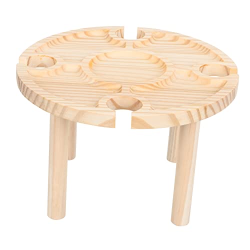 SEWOART 1 Stück Tragbarer Weintisch Klappbarer Picknicktisch mit Weinglashalter für Outdoor Aktivitäten für Strand Park und von SEWOART