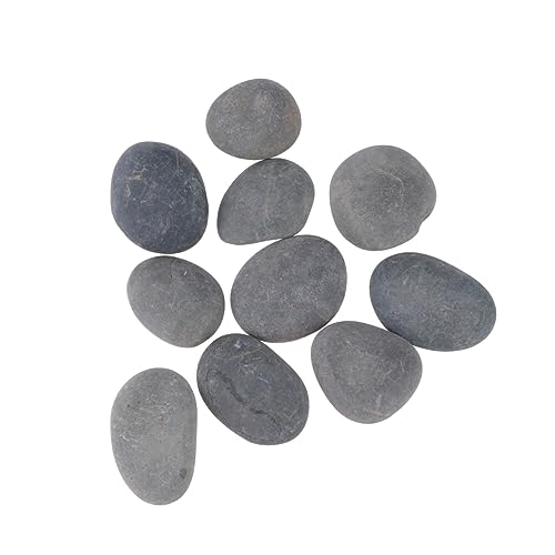 SEWOART 10stücke Handbemalte Kieselsteine Für Kreative DIY-projekte Glatte Grauschwarze Steine Zum Bemalen Für Kunsthandwerk Und Dekoration Im Garten Oder Zuhause von SEWOART