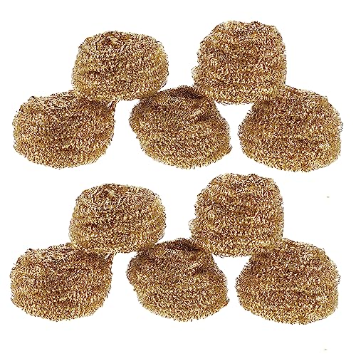 SEWOART Reinigungsschwamm 10 Stück Reinigungsschwamm Lötspitzenreiniger Reinigungskugel Spitzenreiniger Kupfer-Reinigungsset Goldener Stahl Messing-Spitzenreiniger Reinigungsschwämme von SEWOART