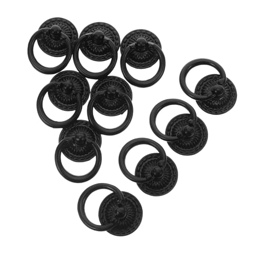 SEWOART 10 Stück Vintage Schubladengriffe Kupfer Ringknöpfe Einloch Retro Möbelgriffe für Küche Schrank Kommode Robuste Einfach zu Montierende Ziergriffe im Antiken Stil von SEWOART
