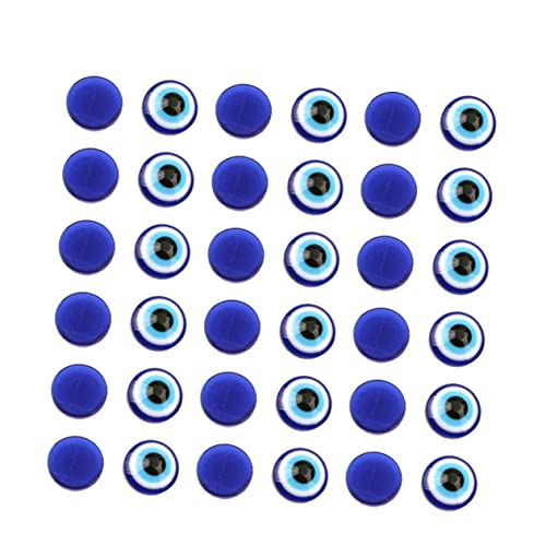 SEWOART 100stücke Resin Blaue Böse Augen Perlen Flachrückige Perlen Für Schmuckherstellung Und Scrapbooking Für Ketten Armbänder Und Kreative Bastelprojekte von SEWOART