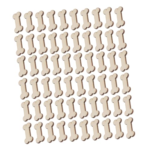 SEWOART 100 Stück Holz Hundeknochen Deko Unbehandelte Holzstücke Für DIY Bastelprojekte Natürliche Holzscheiben Zum Bemalen Haustier Party Dekoration von SEWOART
