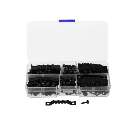 SEWOART 100 Stück Metall Bilderhaken Set mit Schrauben für Bilderrahmen und Taschen Stabile Aufhänger für Wanddekoration Langlebige Halterung für Fotorahmen Schwarz SEWOART 100 Stück Metall Bilderhaken Set mit Schrauben für Bilderrahmen und Taschen Stabile Aufhänger für Wanddekoration Langlebige Halterung für Fotorahmen Schwarz von SEWOART