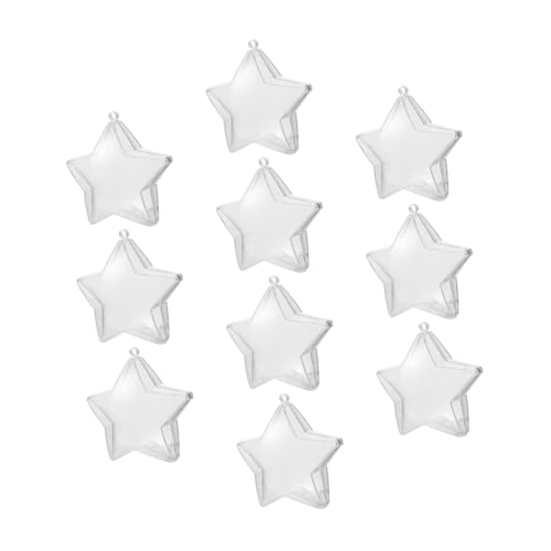 SEWOART 10Stücke Durchsichtige Stern Ornamente Kunststoff Befüllbar für Hochzeiten Weihnachten Bastelprojekte Dekoration und von SEWOART