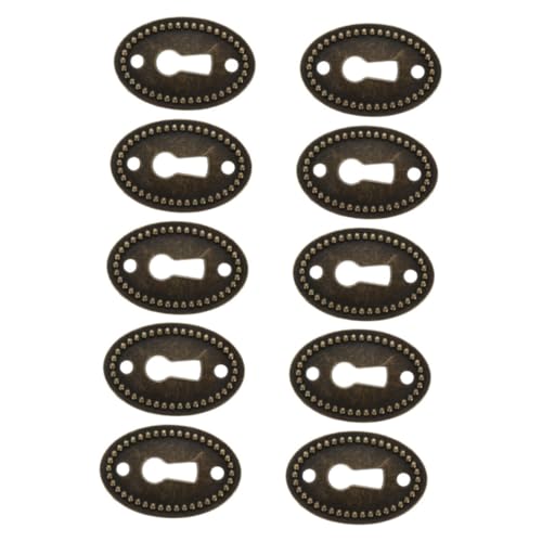 SEWOART 10Stücke Oval Decorative Schlüssellochabdeckplatte Legierung Vintage Schlüssellocheinsatz für Möbel Schreibtisch Schmuckbox und Kommode für Home Office und Hotel von SEWOART