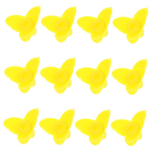 SEWOART 12 Stück vogelhäuschen Blumen Teile Röhren -Handfütterer vogelfutterspender vogelfutterhäuschen Vogelhäuschen in Blütenform Blumen für vogelhäuschen im freien Plastik Yellow von SEWOART