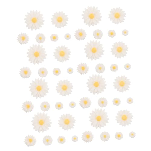 SEWOART 120 Stück Teiliges Resin-Daisy Flachrückige Cabochons Bastelblumen für DIY Schmuck Haar Handyhüllen-Dekoration Kreative Kunsthandwerks-Accessoires von SEWOART
