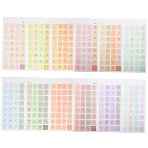 SEWOART 12Blätter Haushaltsplaner Aufkleber Planer Tabs für Notizbücher Multifunktionale Index Registerkarten zur Einfachen Organisation und Markierung von Terminen im Büro SEWOART 12Blätter Haushaltsplaner Aufkleber Planer Tabs für Notizbücher Multifunktionale Index Registerkarten zur Einfachen Organisation und Markierung von Terminen im Büro von SEWOART