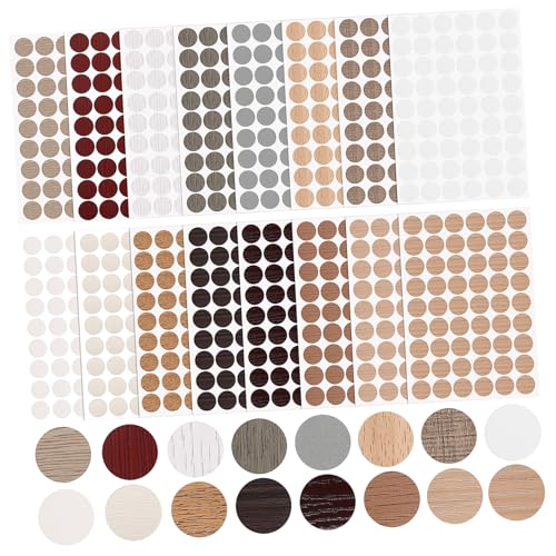 SEWOART 15 Blatt Teiliges Möbel Schraubenloch Abdecksticker aus Langlebigem PVC in Farben Selbstklebend Stark Haftend Widerstandsfähig gegen Abnutzung und Verblassen zum Abdecken von von SEWOART