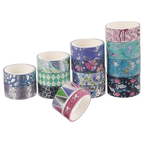 SEWOART 17 Rollen Teiliges Washi Tape Dekoratives Klebeband mit Blumen- Feder Kranichmotiven Vielseitig für Scrapbooking Journaling DIY Basteln Geschenkverpackung und Partydekorationen von SEWOART