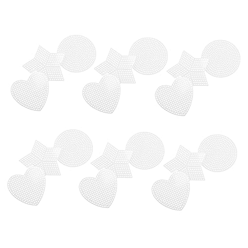 SEWOART 18pcs Blätter Kreuzstichmasche Schwarzer Mesh-Stoff Quadratische Teppiche Netz Für Kränze Quiltstoff Kleiner Runder Teppich Leinwandkreise Durchscheinendes Netz Weiß Plastik von SEWOART