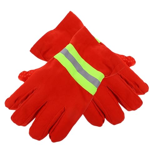 SEWOART 1Paar Feuerfeste Feuerwehrhandschuhe Hitzebeständig Rutschfest für Brandbekämpfung Rettungseinsätze Langlebig Atmungsaktiv von SEWOART