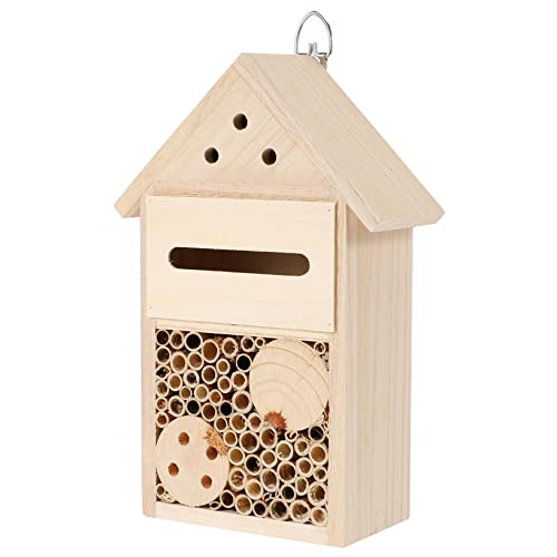 SEWOART 1 Stück Holzhaus Garten-Nest Bienenstock Outdoor-Dekoration Naturfreundeshütte Insektenschutz Einfacher Aufbau Witterungsbeständig von SEWOART