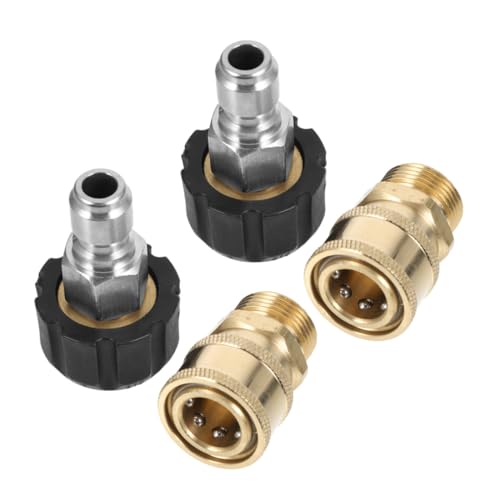 SEWOART 2 Sätze Hochdruckreiniger Schnellkupplungs-adapter Messing Gewinde zu Schlauchanschluss Druckfest Leckfrei Kompatibel für Reinigungsgeräte SEWOART 2 Sätze Hochdruckreiniger Schnellkupplungs-adapter Messing Gewinde zu Schlauchanschluss Druckfest Leckfrei Kompatibel für Reinigungsgeräte von SEWOART