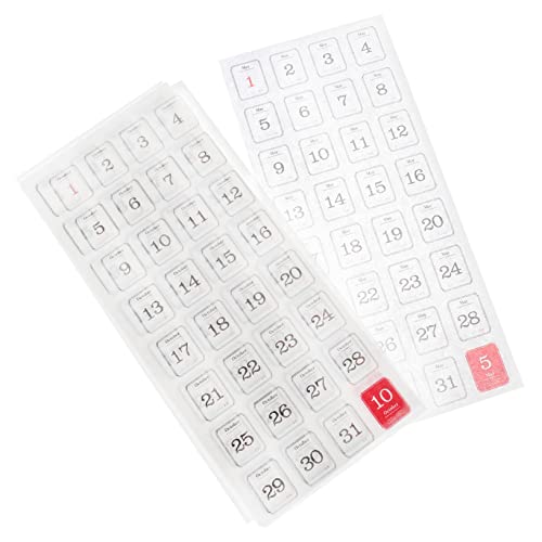 SEWOART 2 Sätze Selbstklebende Kalenderindex Sticker Handbuch und Notizbuch Dekoration für Planung Organisation und Sortierung von Tagebüchern und Kalendern von SEWOART