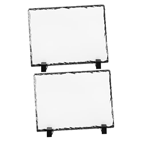 SEWOART 2 Stück Rechteckige Schiefer Bilderrahmen Blanko für Sublimation Naturstein Fotorahmen mit Ständer Dekoration für Schreibtisch Fotoplakette SEWOART 2 Stück Rechteckige Schiefer Bilderrahmen Blanko für Sublimation Naturstein Fotorahmen mit Ständer Dekoration für Schreibtisch Fotoplakette von SEWOART