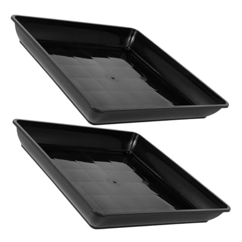 SEWOART 2 Stück Pflanzenuntertassen Für Töpfe Große Quadratische Tropfschalen Auslaufsicheres Design Für Pflanzenwasserauffangschale von SEWOART
