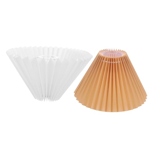 SEWOART 2 Stück Faltenstoff Lampenschirme Weiß Khaki Stoff Drum Lamp Shade Ersatz für Tisch Nachttischlampen Schlafzimmer Wohnzimmer SEWOART 2 Stück Faltenstoff Lampenschirme Weiß Khaki Stoff Drum Lamp Shade Ersatz für Tisch Nachttischlampen Schlafzimmer Wohnzimmer von SEWOART