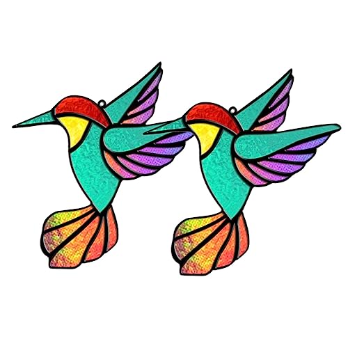 SEWOART 2 Stück Hängende Deko Hummingbird Fensterhänger für Dekoration für Drinnen und Draußen Sorgt für Ansprechendes von SEWOART