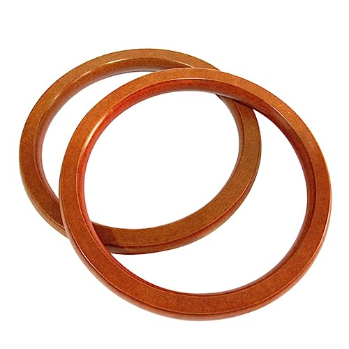 SEWOART 2 Stück Holzring für Handtaschen DIY Taschen Zubehör Natürlichem Holz Rund für Handgemachte Taschen Geldbörsen und Schmuckgestaltung von SEWOART