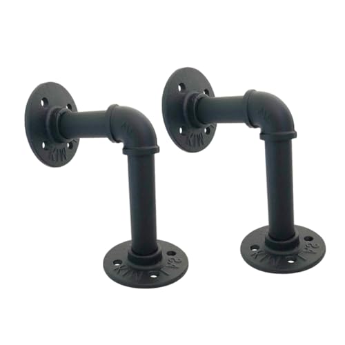 SEWOART 2 Stück Industrial Regalhalter aus Robustem Eisen Wandmontage für Hängende Regalböden Schwarzer Metallträger im Retro stil Geeignet für Bücherregale Flaschenregale und SEWOART 2 Stück Industrial Regalhalter aus Robustem Eisen Wandmontage für Hängende Regalböden Schwarzer Metallträger im Retro stil Geeignet für Bücherregale Flaschenregale und von SEWOART