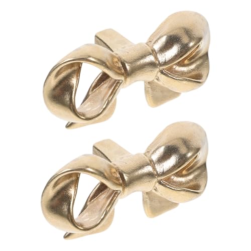 SEWOART 2 Stück Messing Bow Form Möbelknöpfe Stabile Schrankgriffe Solidem Messing Einfache Montage Vintage Goldfarbene Schubladenknöpfe für Kommode und Küchenschrank Langlebige Türgriffe von SEWOART