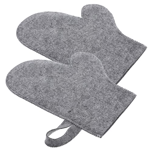 SEWOART 2 Stück Saunahandschuhe aus Filz Hitzebeständige Peeling Handschuhe für Körperreinigung und Sanftes Hautpeeling Atmungsaktiv und Saugfähig für Sauna Bad und Spa Damen und Herren von SEWOART