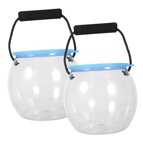 SEWOART 2 Stück Transparenter Kleiner Fischtransportbehälter Tragbarer Kunststoff-aquarieneimer mit Deckel Handlich und Leicht für Outdoor-aquarien Strand Pool und Natürliche SEWOART 2 Stück Transparenter Kleiner Fischtransportbehälter Tragbarer Kunststoff-aquarieneimer mit Deckel Handlich und Leicht für Outdoor-aquarien Strand Pool und Natürliche von SEWOART