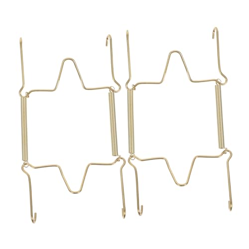 SEWOART 2 Stück U Förmige Metall Telleraufhänger mit Federspannung Stabile Wandhalterung für Dekorative Platten Unsichtbarer Display Halter Platzsparend und Vielseitig Einsetzbar von SEWOART