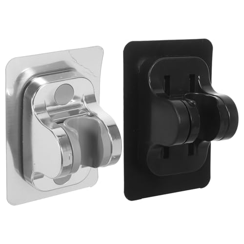 SEWOART 2 Stück Verstellbare Duschkopfhalterung Bohren Selbstklebende Wandhalterung aus Kompakt für Bad und Wohnmobil Einfacher Winkel Positionswechsel von SEWOART