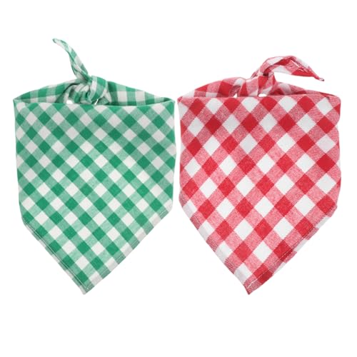 SEWOART 2 Stück Verstellbare Plaid Dreieckstücher für Hunde und Leichtes Schickes für Mittlere und Große Tiere für Haustiere von SEWOART