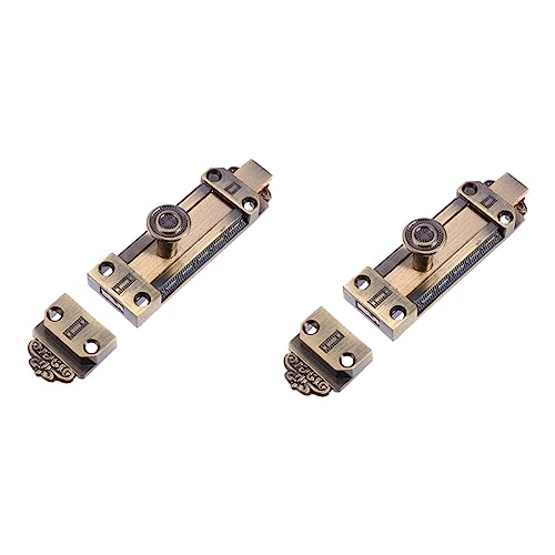 SEWOART 2 Stück Vintage Schieberiegel Teiliges Retro Türschloss mit Einfacher Montage Rostfrei und Geeignet für Badezimmer Küche Holz und Sicherheitstüren von SEWOART