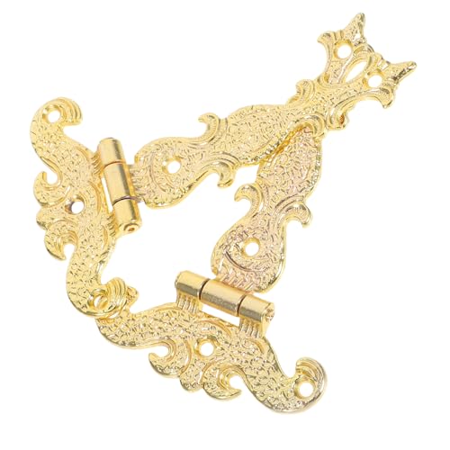 SEWOART 2 Stück Vintage T-form Türscharniere mit Blumenornament Dekorative Möbelbeschläge aus Metall Antike Holzscharnier Ersatzteile für Schmuckkästen Schränke Fenster und Truhen von SEWOART