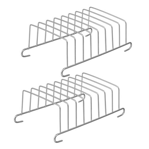 SEWOART 2 Stücke Teiliges Edelstahl Cooking Rack für Heißluftfritteuse und Dampfgarer Hitzebeständig Antihaftbeschichtet Vielseitig zum Backen Rösten und Dämpfen Spülmaschinenfest Geeignet von SEWOART