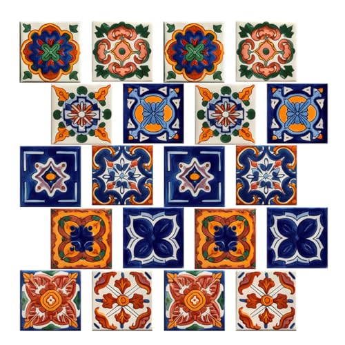 SEWOART 20 Stück Abziehbare Und Aufklebbare Fliesenaufkleber Mexikanische Wandfliesen Für Badezimmer Dekorationen SEWOART 20 Stück Abziehbare Und Aufklebbare Fliesenaufkleber Mexikanische Wandfliesen Für Badezimmer Dekorationen von SEWOART