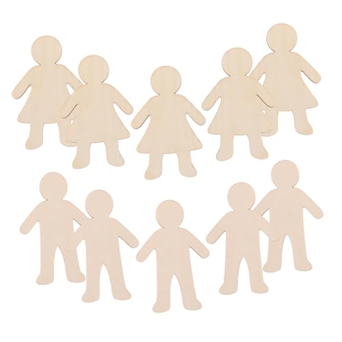 SEWOART 20 Stück Leere Holzschablonen für Bastelprojekte Unlackierte Jungen und Mädchenformen zum Malen und Gestalten für Geburtstagsfeiern von SEWOART
