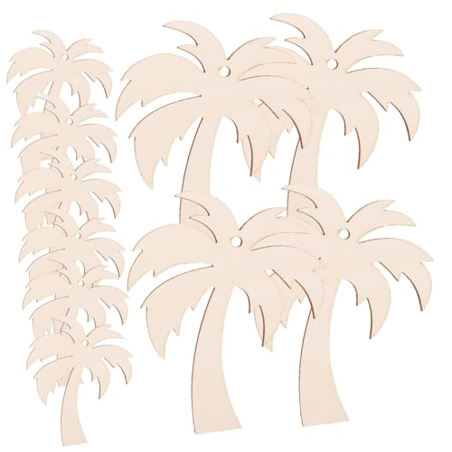 SEWOART 20 Stück Teiliges Holzscheiben Palmbaum-motive Naturbelassene Unbemalte DIY Bastelplatten für Party Wohnraumdekoration Vielseitig Bemalbar für Kreative Holzscheiben Bastelprojekte von SEWOART