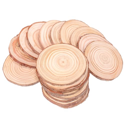 SEWOART 20 Stück Unbehandelte Holzscheiben Holzplatten Für Hochzeiten Tafelaufsätze Dekoration Unbehandeltes Naturholz Kreise DIY Malerei Basteln Holzscheiben DIY Projekte von SEWOART