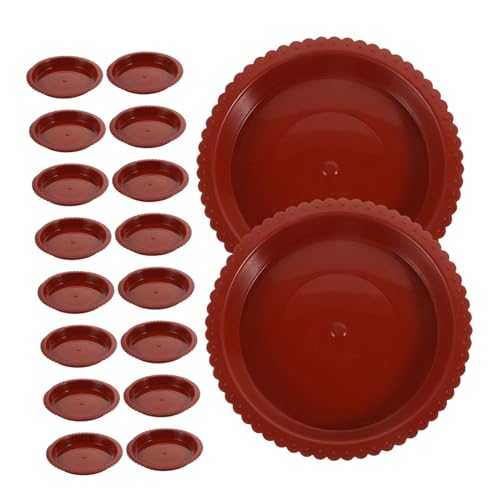 SEWOART 24 Stück Teiliges Braune Kunststoff-blumentopf-untersetzer Rund Wasserabweisende Pflanzenschalen für Balkone und Gärten Robuste Wetterfeste Abtropfschalen für Kleine Blumentöpfe von SEWOART