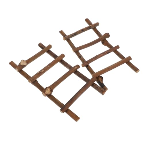 SEWOART 2 Stück Miniatur Rattan Leiter Winzige Möbel Für Puppenhaus Micro Landschaft Handwerk Zubehör von SEWOART