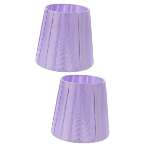 SEWOART 2st Beleuchtungszubehör Birnenschirm Aufclipsen Blumen Lampenschirm Lila Lampe Lila Nachttischlampe Kronleuchter Schattierungen Retro-schreibtischlampe Kerze Stoff Violett von SEWOART