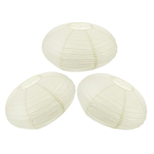 SEWOART 3 Stück Faltbare Papierlaternen im Japanischen Stil Vintage Hängelampen für DIY Dekoration für Hochzeiten Feste und Festliche Anlässe Beige von SEWOART