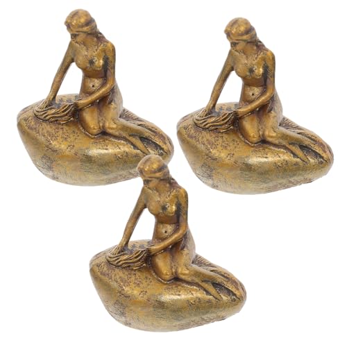 SEWOART 3 Stück Teiliges Miniatur Meerjungfrau Resin Figuren Set Detaillierte Garten und Blumentopf Dekoration Vielseitig für DIY Sukkulenten Terrarien Wohn und Schreibtisch Ornament von SEWOART