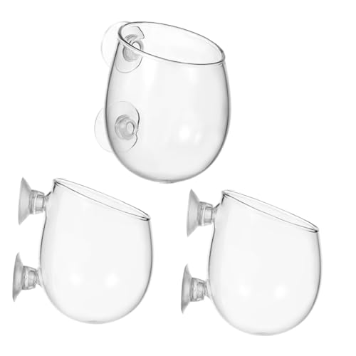 SEWOART 3 Stück Transparenter Wassergrasbecher Tank Pflanzenhalter Blumentopf mit Saugnapf Halter für lebende Aquarienpflanzen Inhaber von Fishtank -Pflanzen Fischtankblumentopf von SEWOART