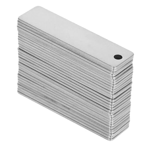 SEWOART 30 Stück Edelstahl Gravurplättchen Rechteckige Langlebige Metallrohlinge für Individuelle Beschriftung Leicht zu Reinigen für Schmuck Haustiermarken Geschenkanhänger von SEWOART