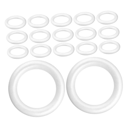 SEWOART 36stücke Styroporrings Für Kränze Weiße DIY-schaumstoffkreise Bastelschaumstoffringe Kranzrahmen Zum Basteln Styroporschaumstoffringe Für Dekoration von SEWOART