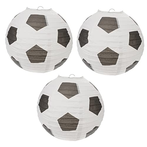 SEWOART 3St Fußballlaterne hängende Papierlaterne Zubehör für Fußball-Geburtstagsfeiern papierlaternen papierlampions decke Sport schmücken Patty Eisen Weiß von SEWOART